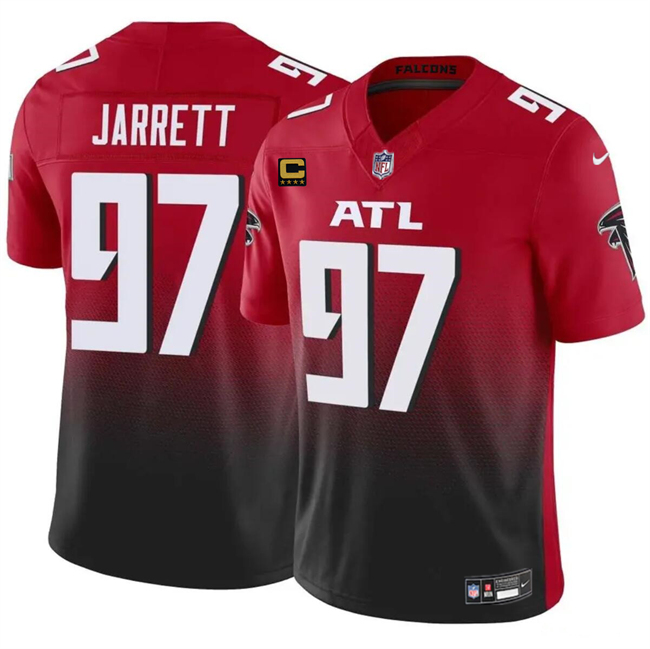 Men's Atlanta Falcons #97 Grady Jarrett Red/Black 2024 F.U.S.E With 4-Star C Patch Vapor Untouchable Limited Football Stitched Jersey